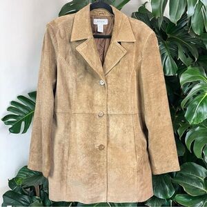 Alfani Suede Tan Leather Jacket